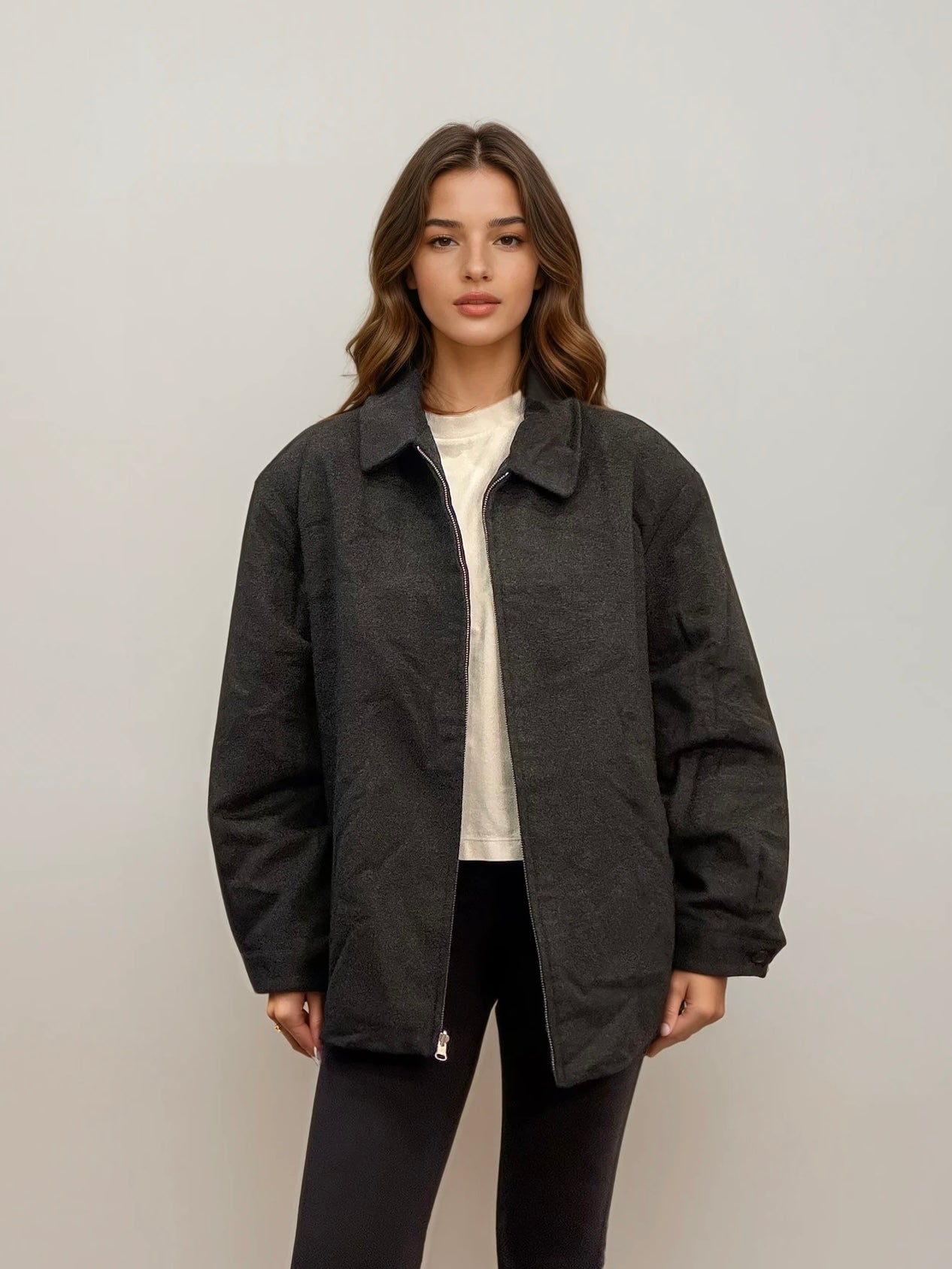 YSL Grey Wool Bomber