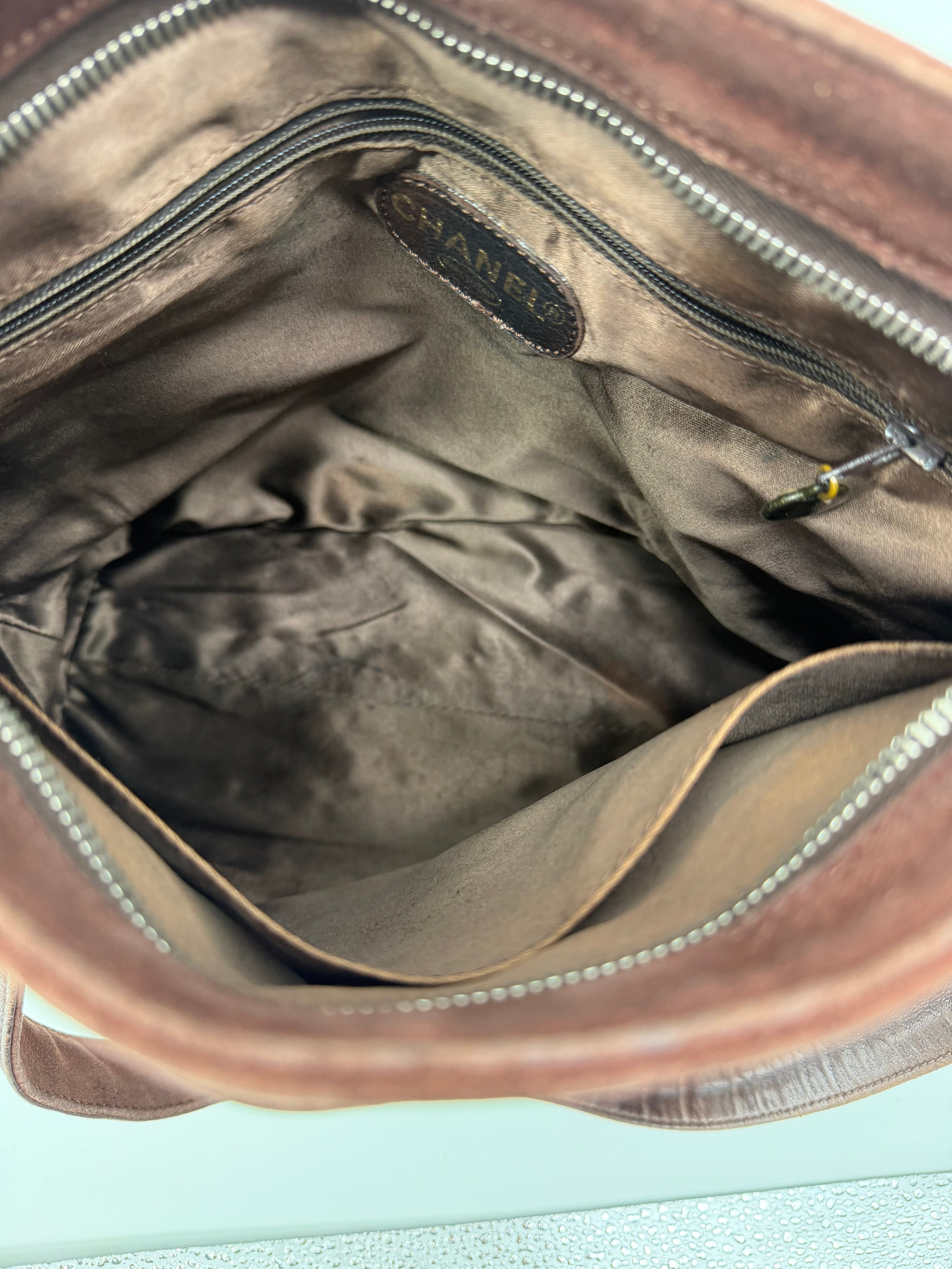 Chanel Brown Suede Tote