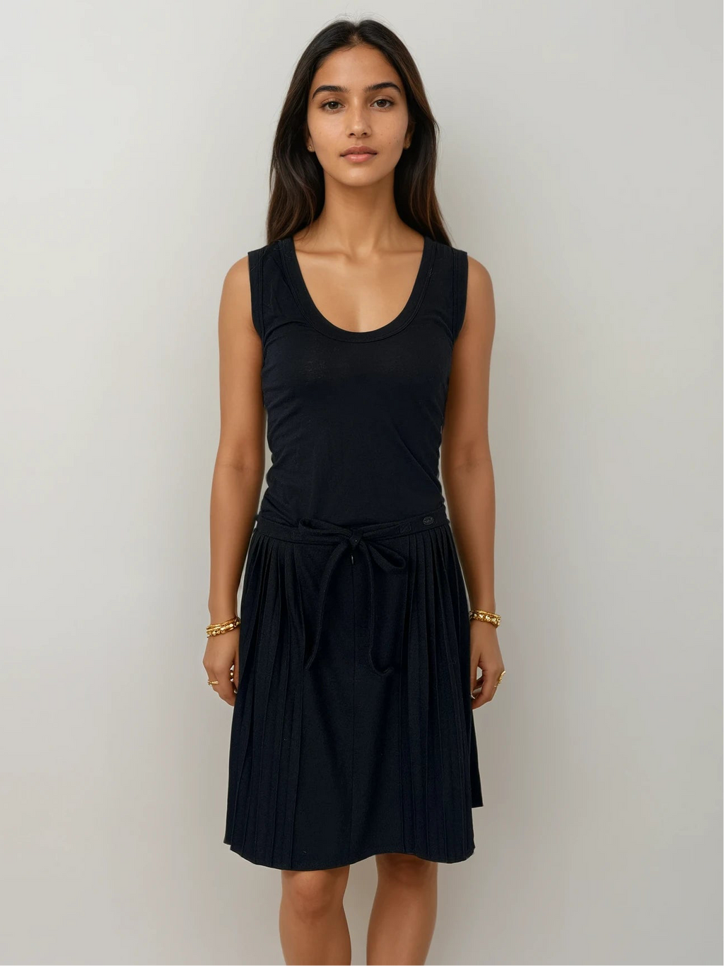 Chanel Pleated Black Skirt