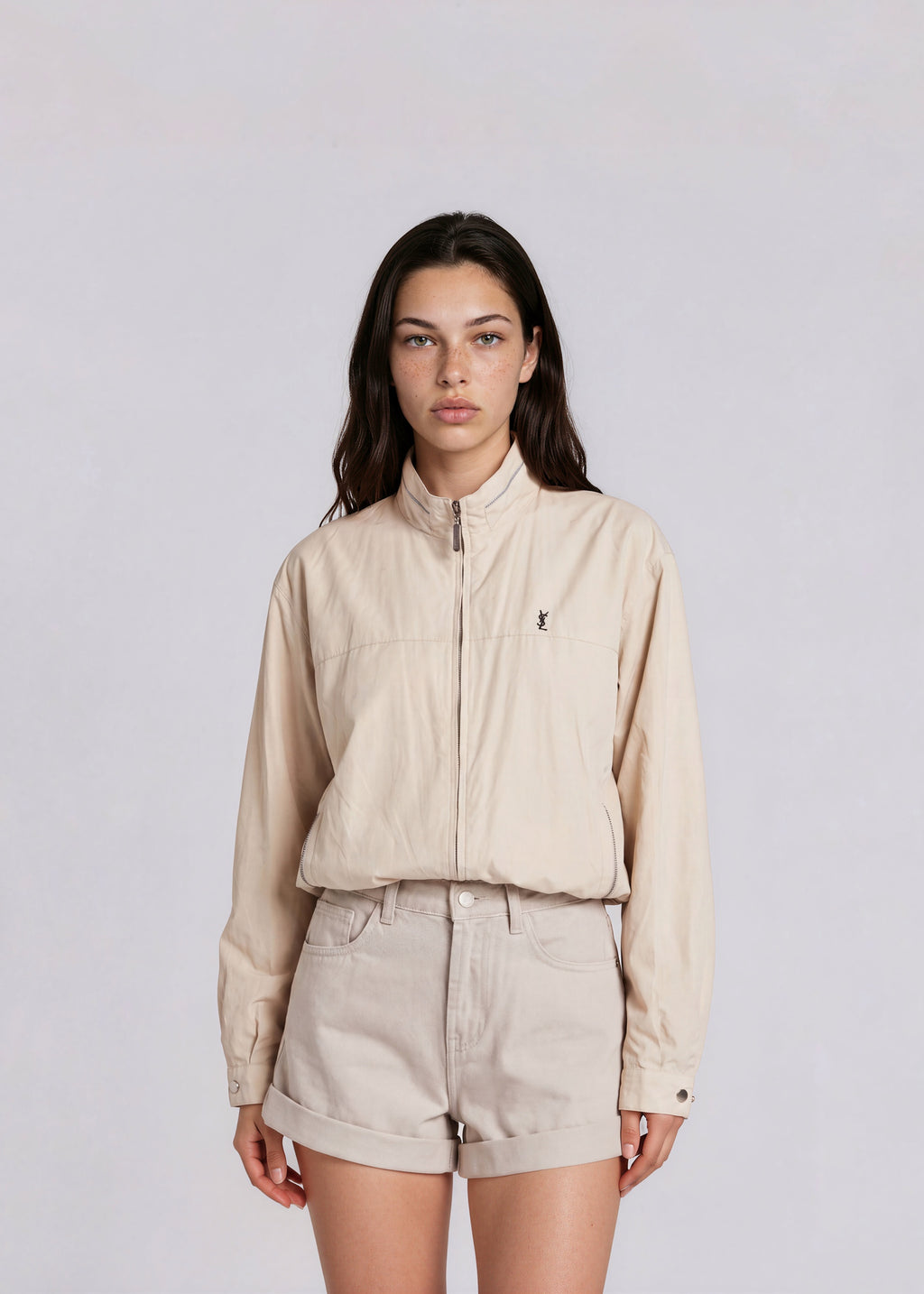YSL Butter Yellow Windbreaker Bomber with Black Logo