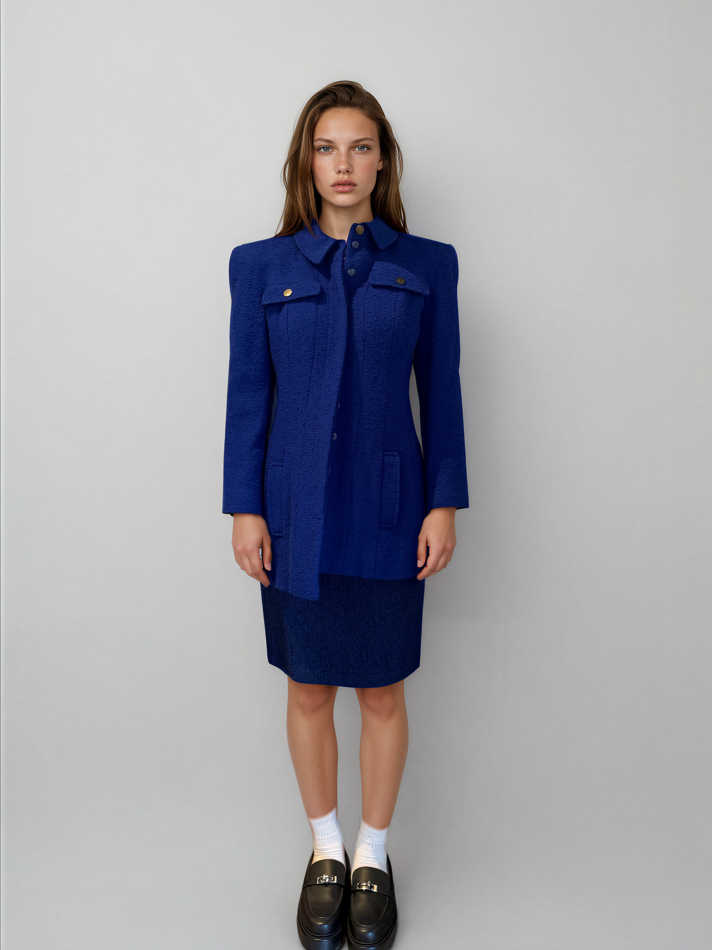 Chanel Cobalt Jacket and Skirt Set