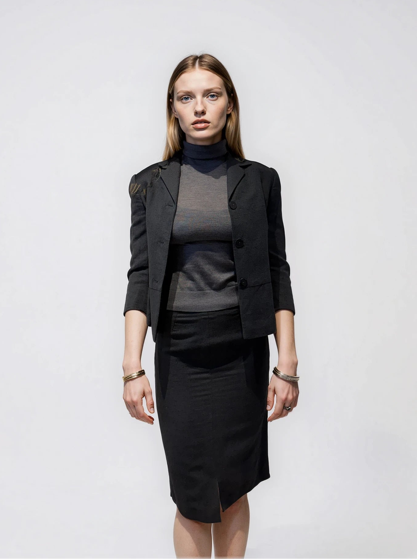 Gianfranco Ferre Black Linen Blazer