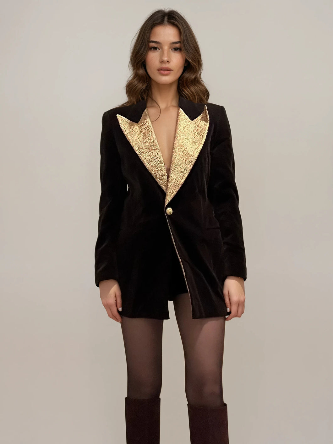 Escada Brown and Gold Blazer