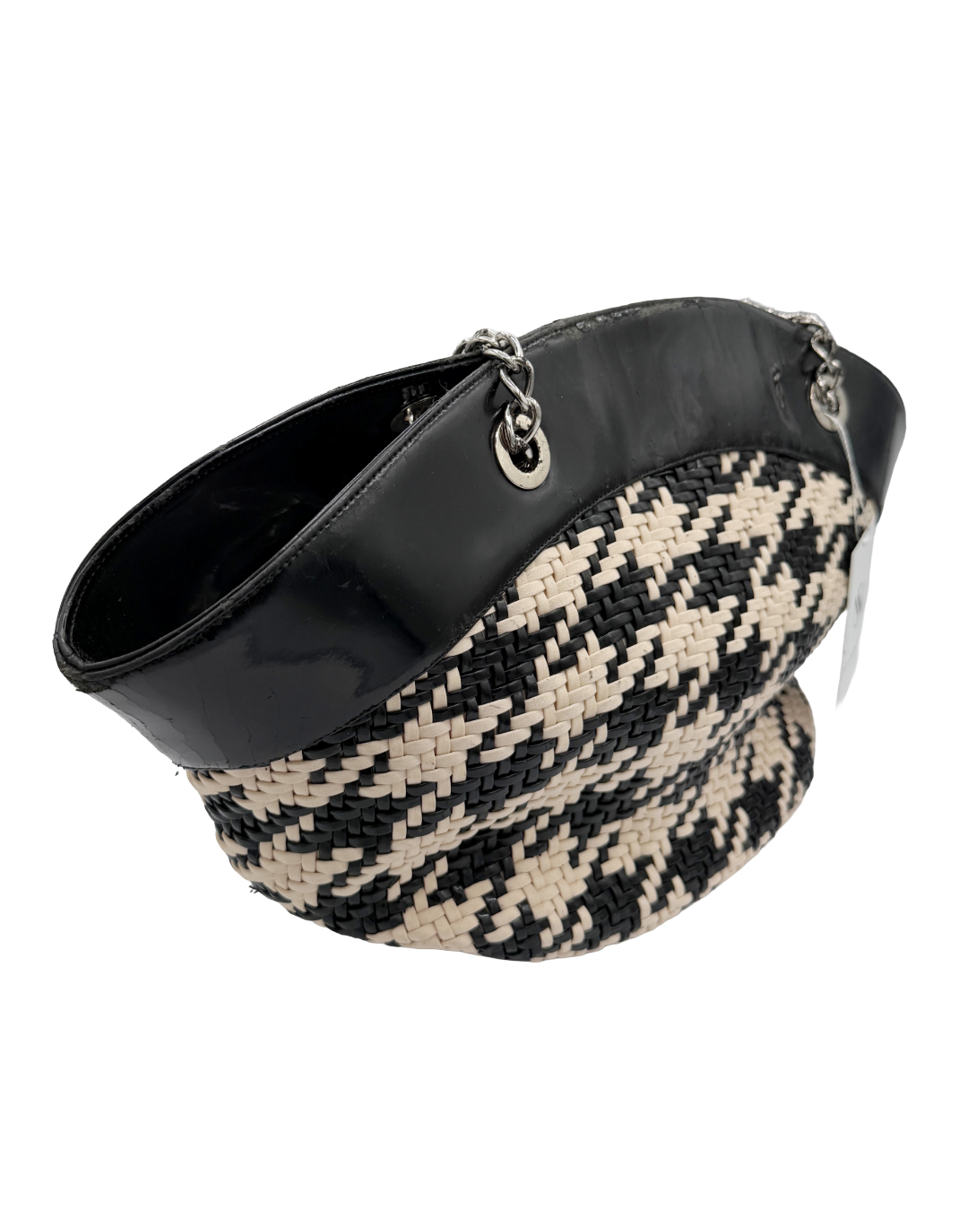 Chanel Black and White Woven Handbag