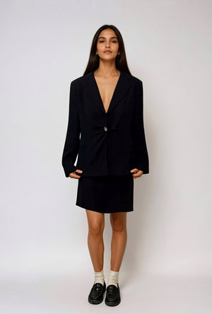 Armani Black Striped Skirt Set