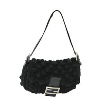 Load image into Gallery viewer, Fendi Black Wool Crochet Baguette
