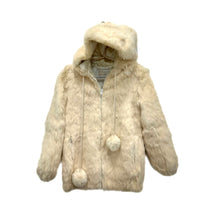 Load image into Gallery viewer, Ivory Pom Pom Fur Hooded Jacket
