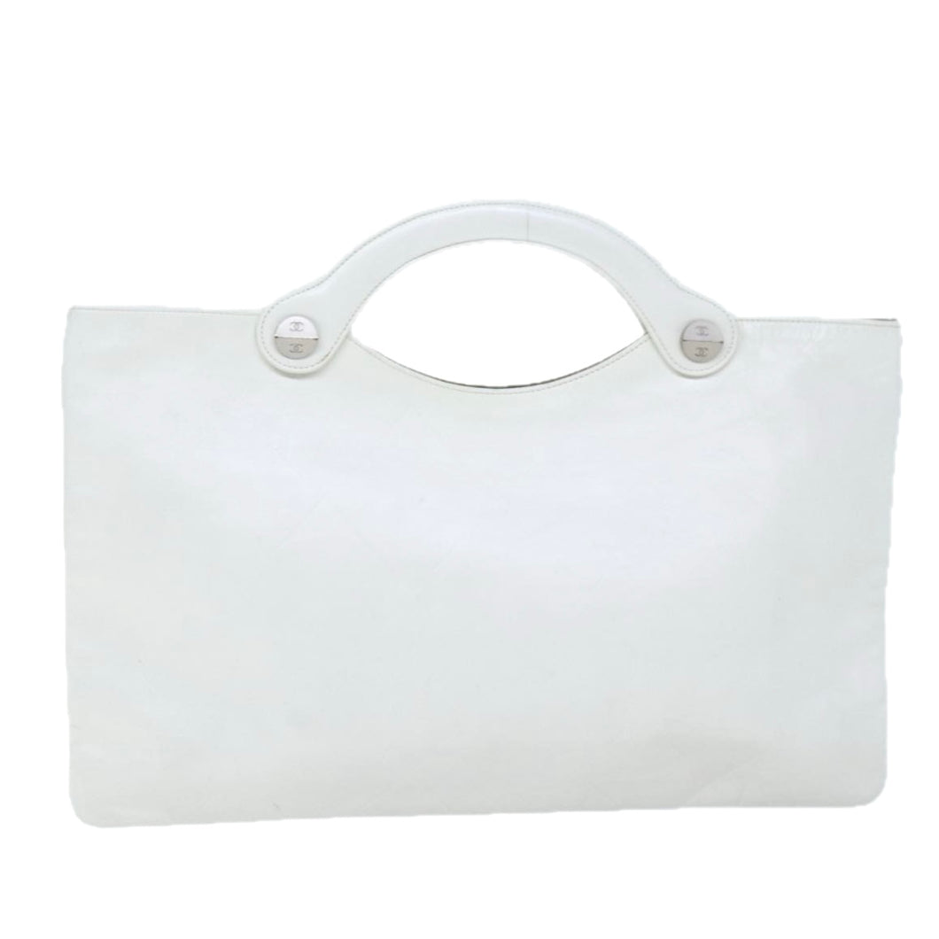 Chanel White Leather Tote