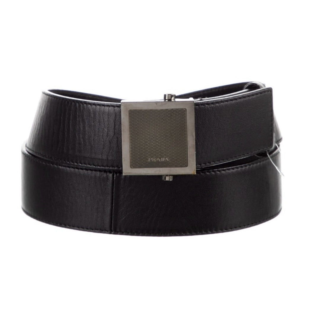 Prada Black Square Belt