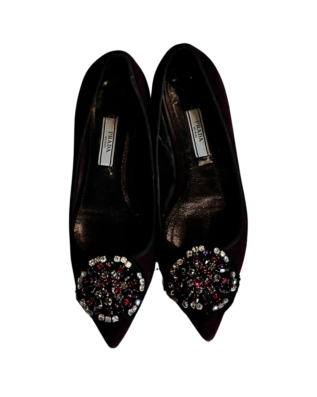 Prada Sequined Purple Flats