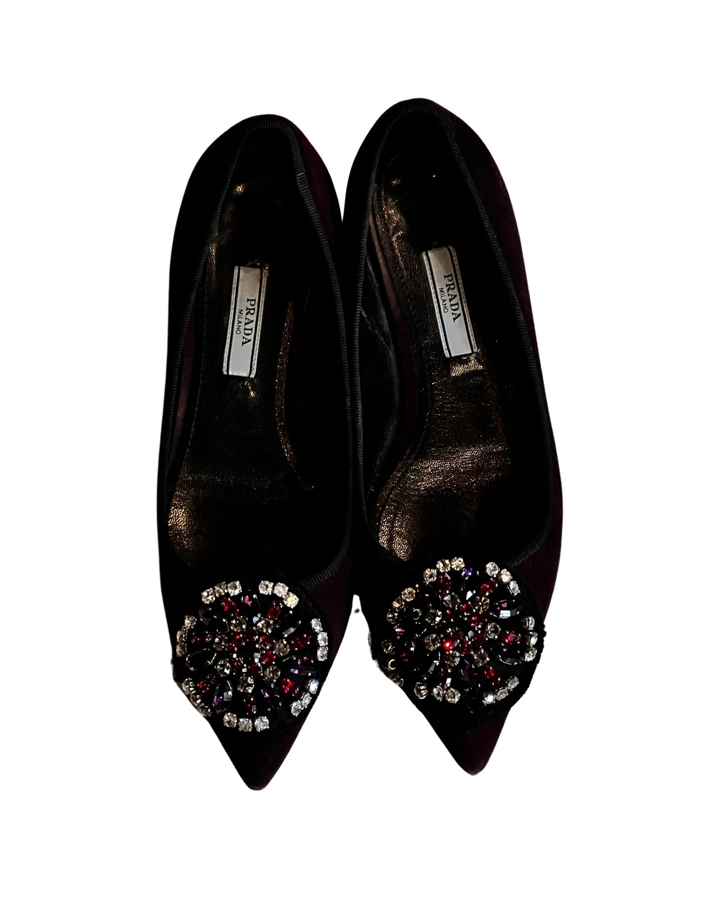 Prada Sequined Purple Flats