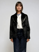 Load image into Gallery viewer, Black Collared Fur Coat
