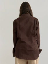 Load image into Gallery viewer, YSL Brown Monogram Button Down
