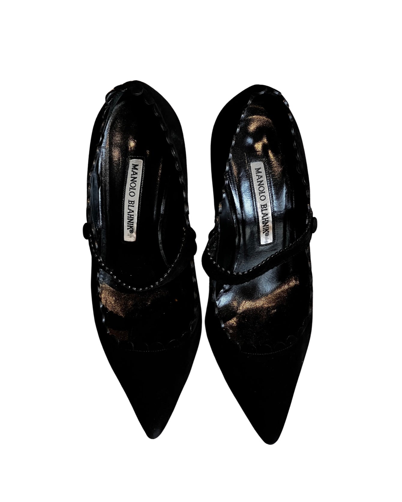 Manolo Blahnik Mary Jane Suede Heels