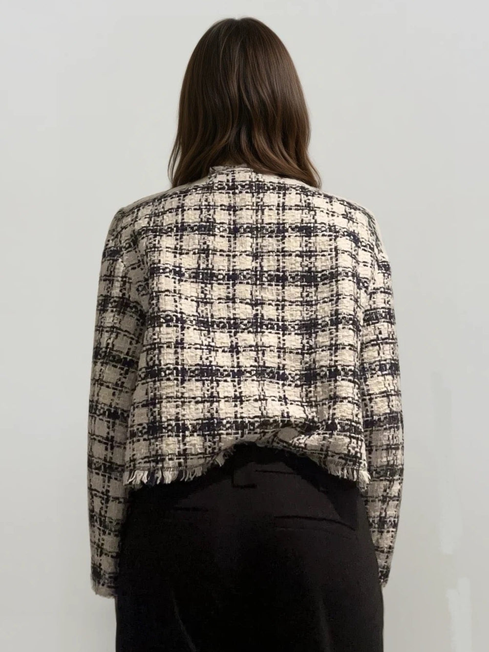 Escada Navy and White Tweed Blazer