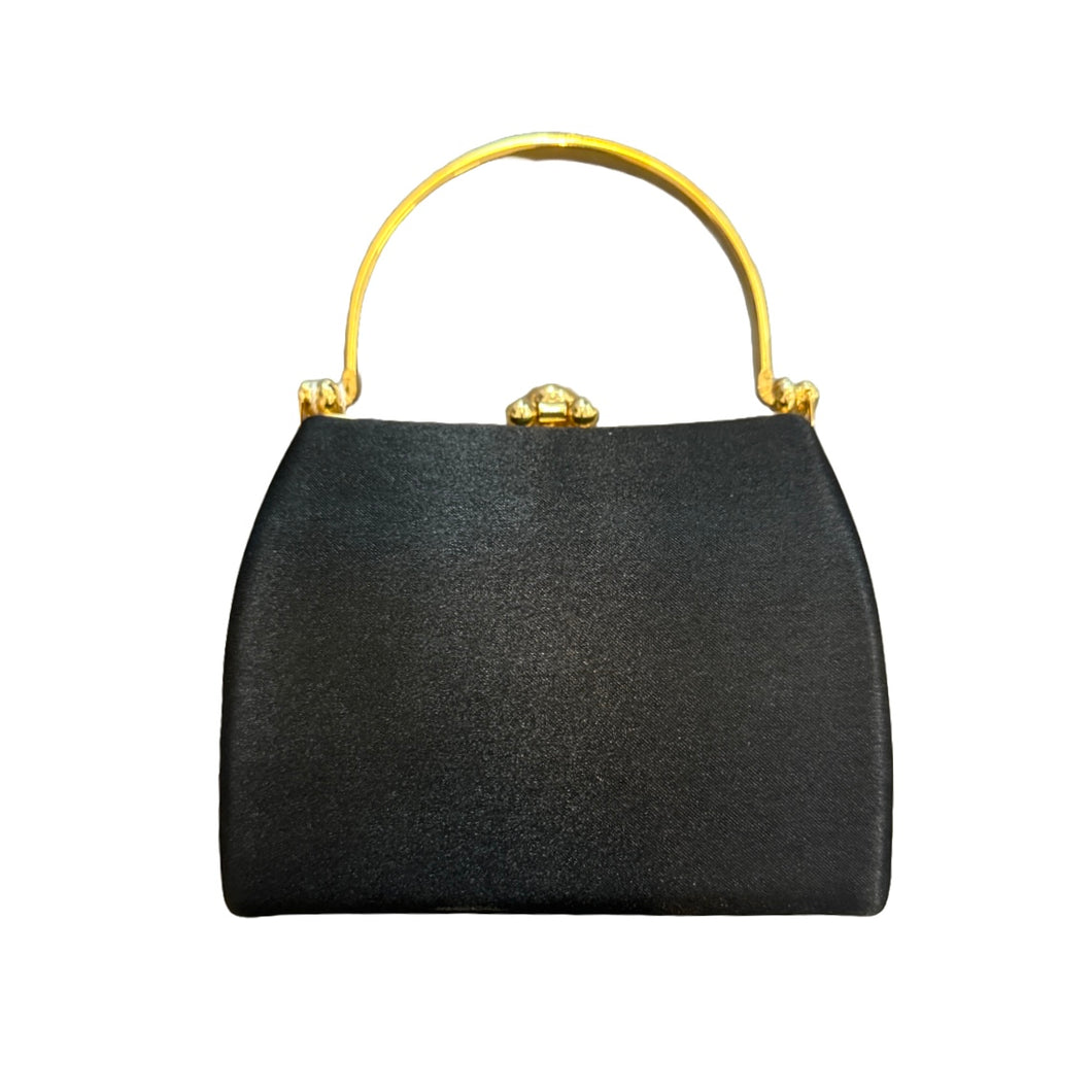 Black and Gold Satin Mini Bag