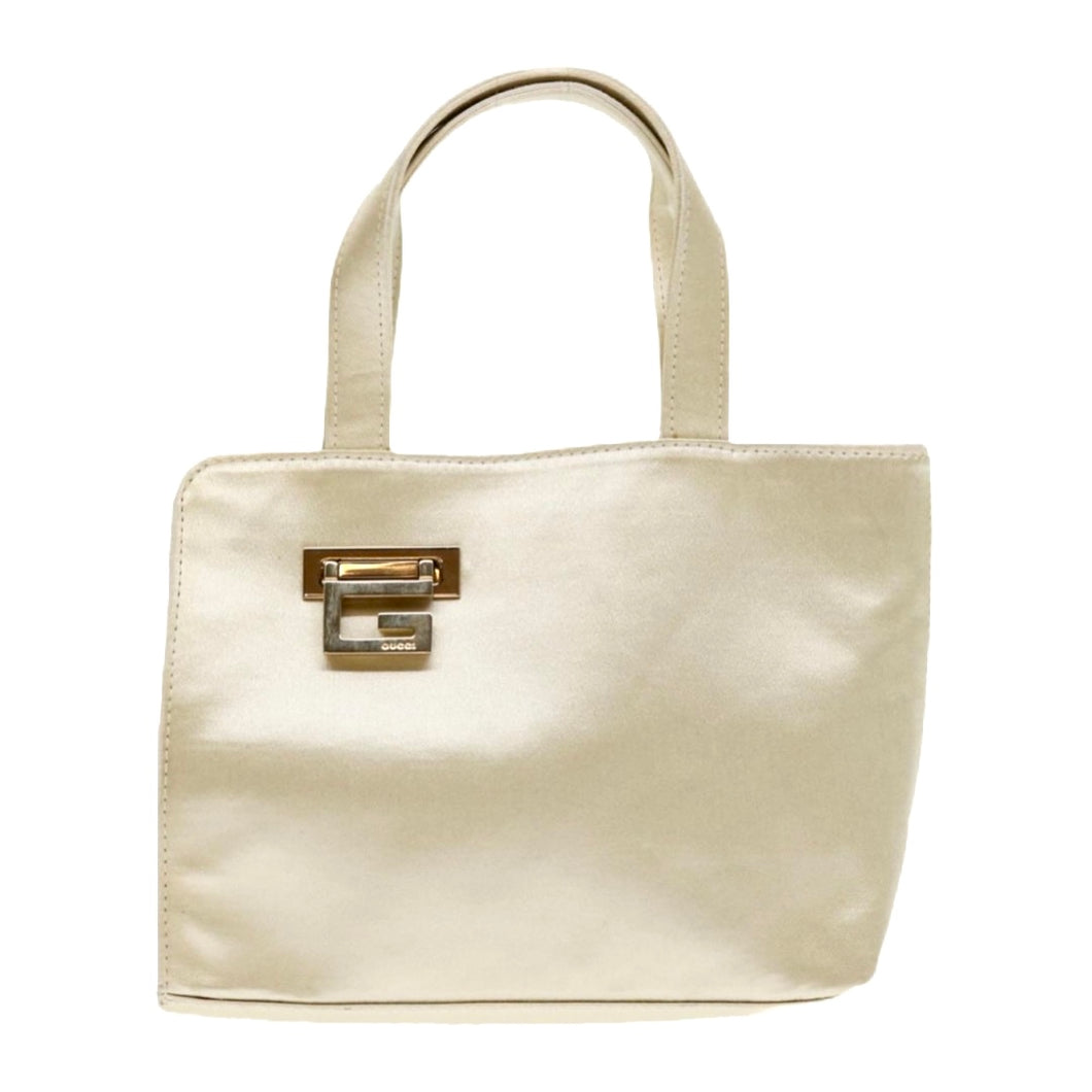 Gucci Tom Ford Cream Satin Handbag