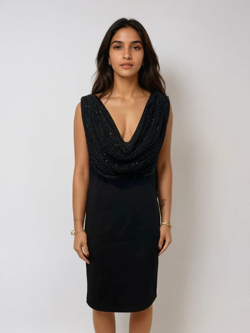 Armani Black Beaded Mini Dress