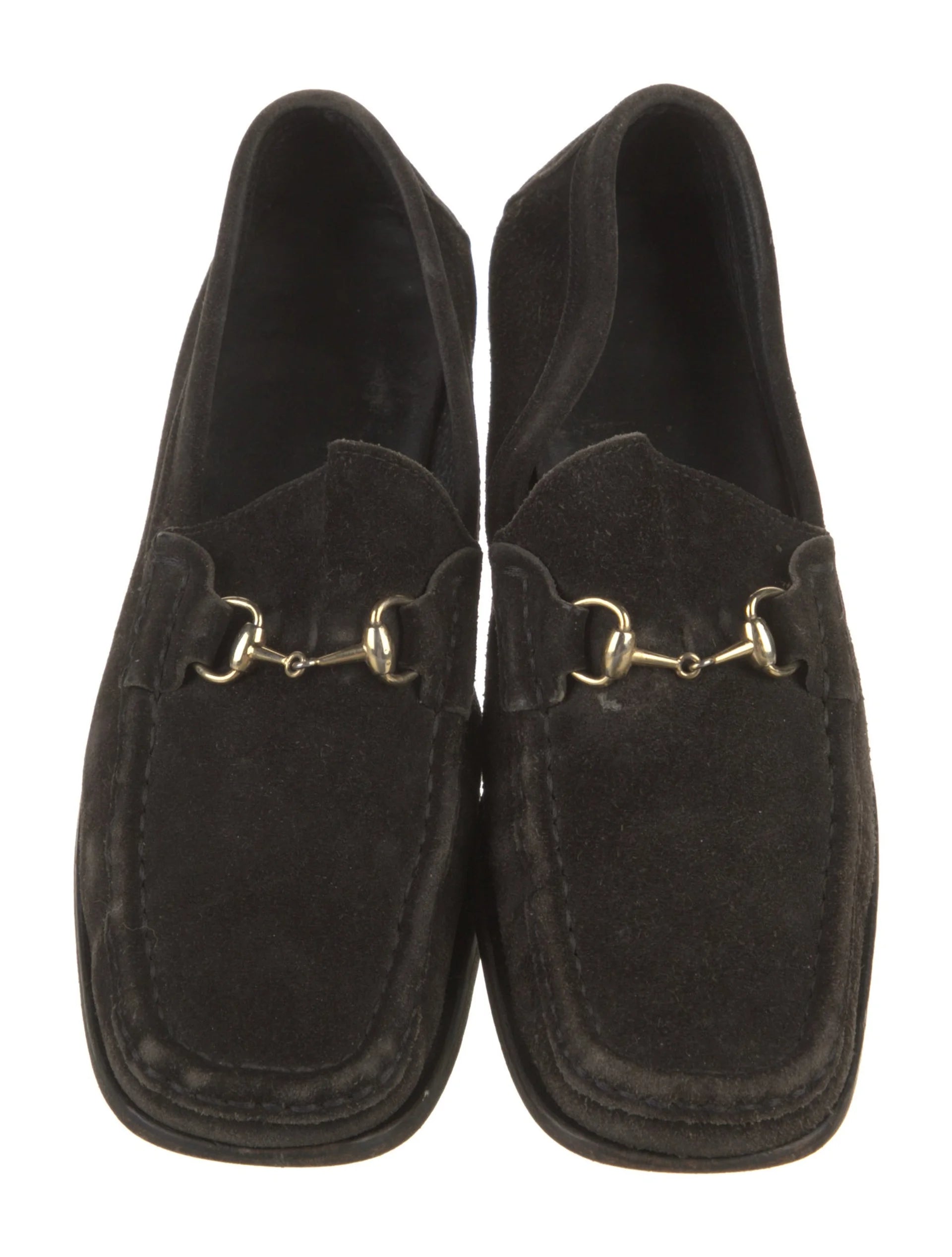 Gucci Brown Suede Horsebit Loafers