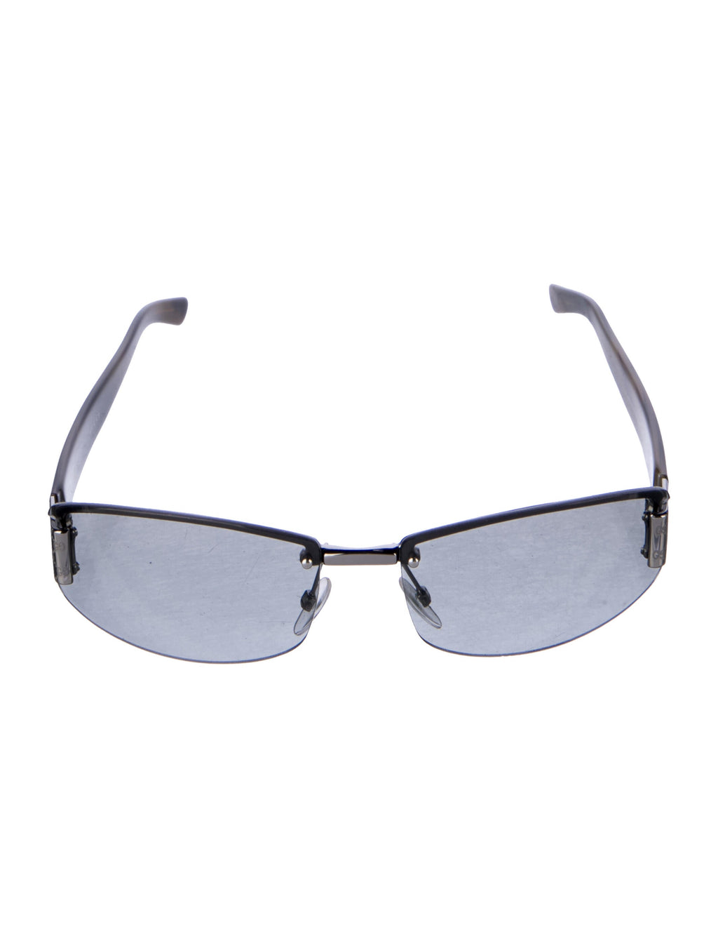 Gucci Blue Narrow Tinted Sunglasses front