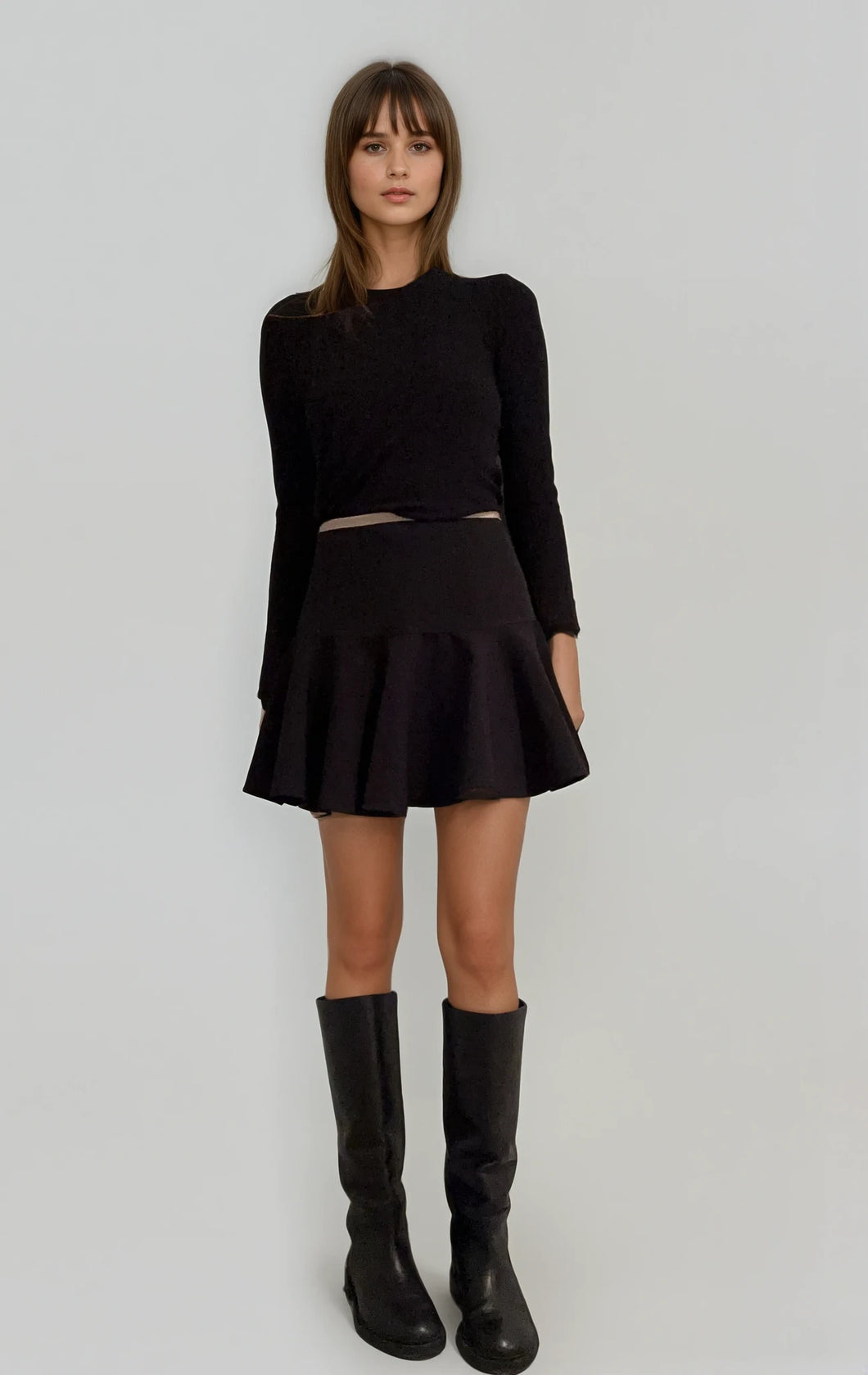 Chloe black peplum mini skirt