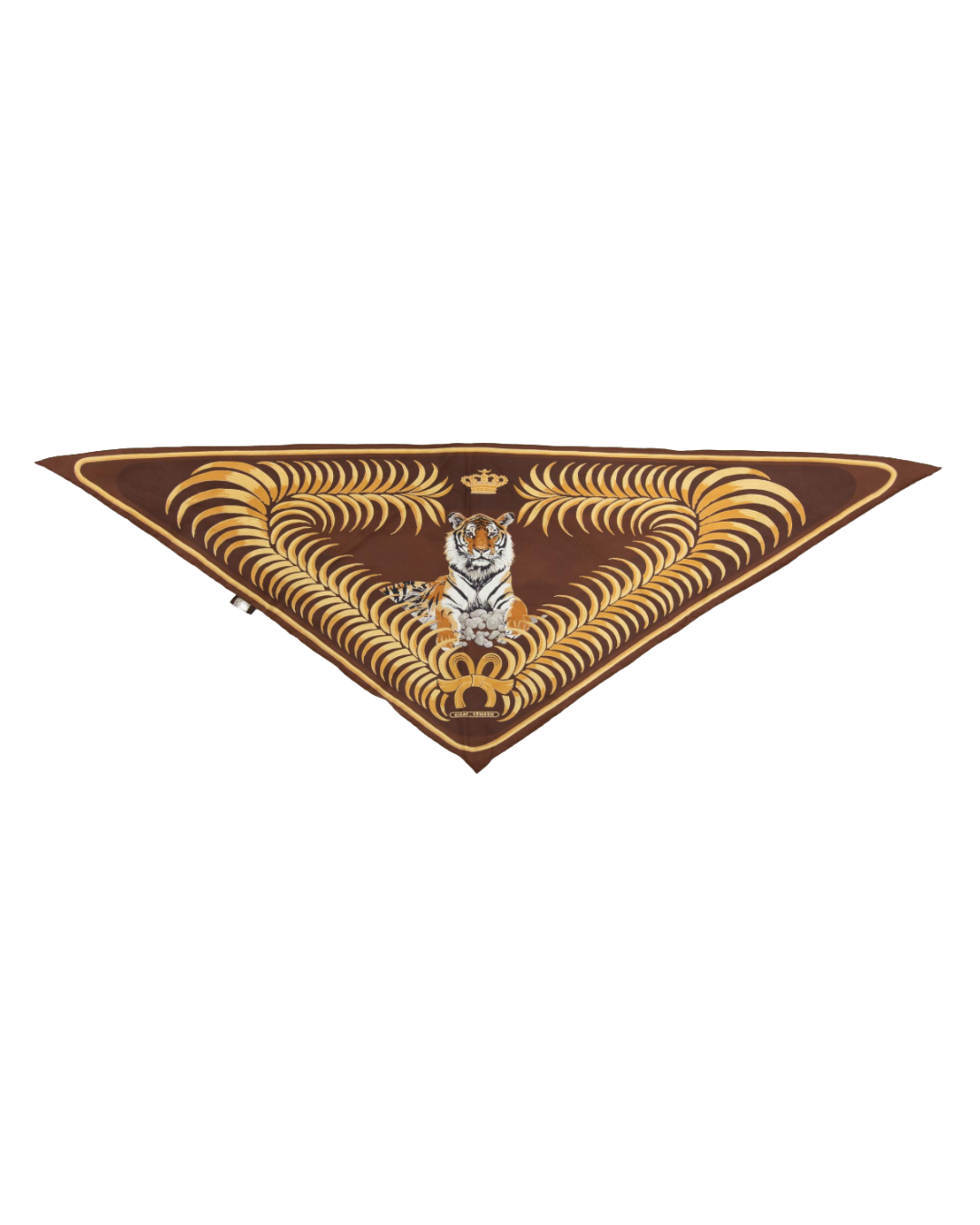 Hermès Brown Patterned Triangle Scarf