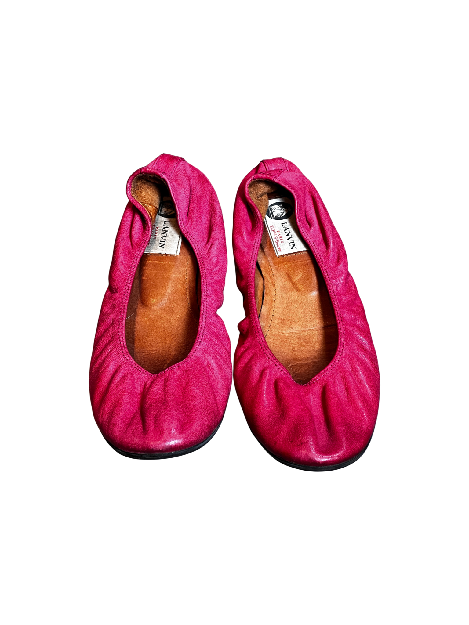 Lanvin Hot Pink Leather Flats