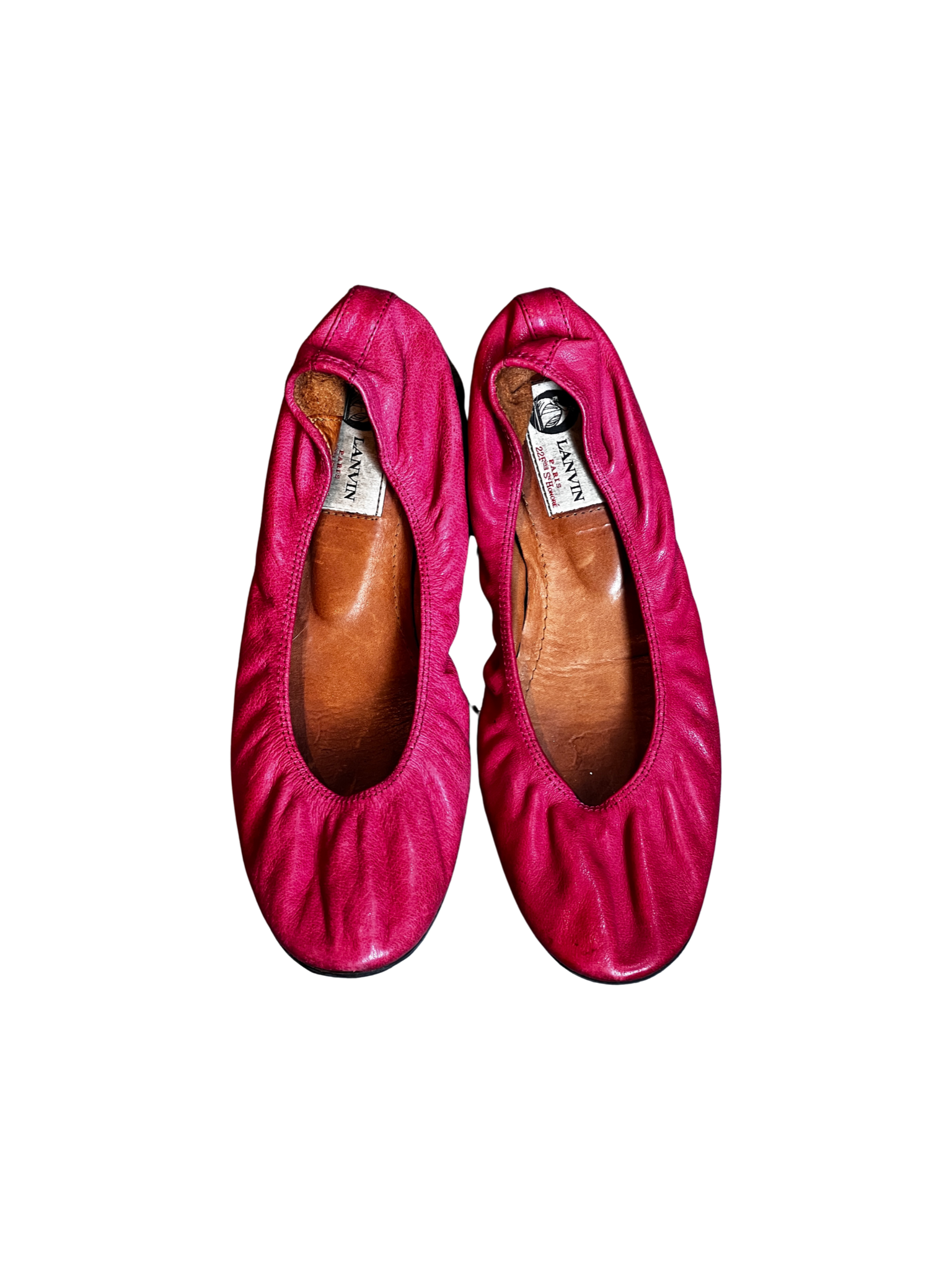 Lanvin Hot Pink Leather Flats