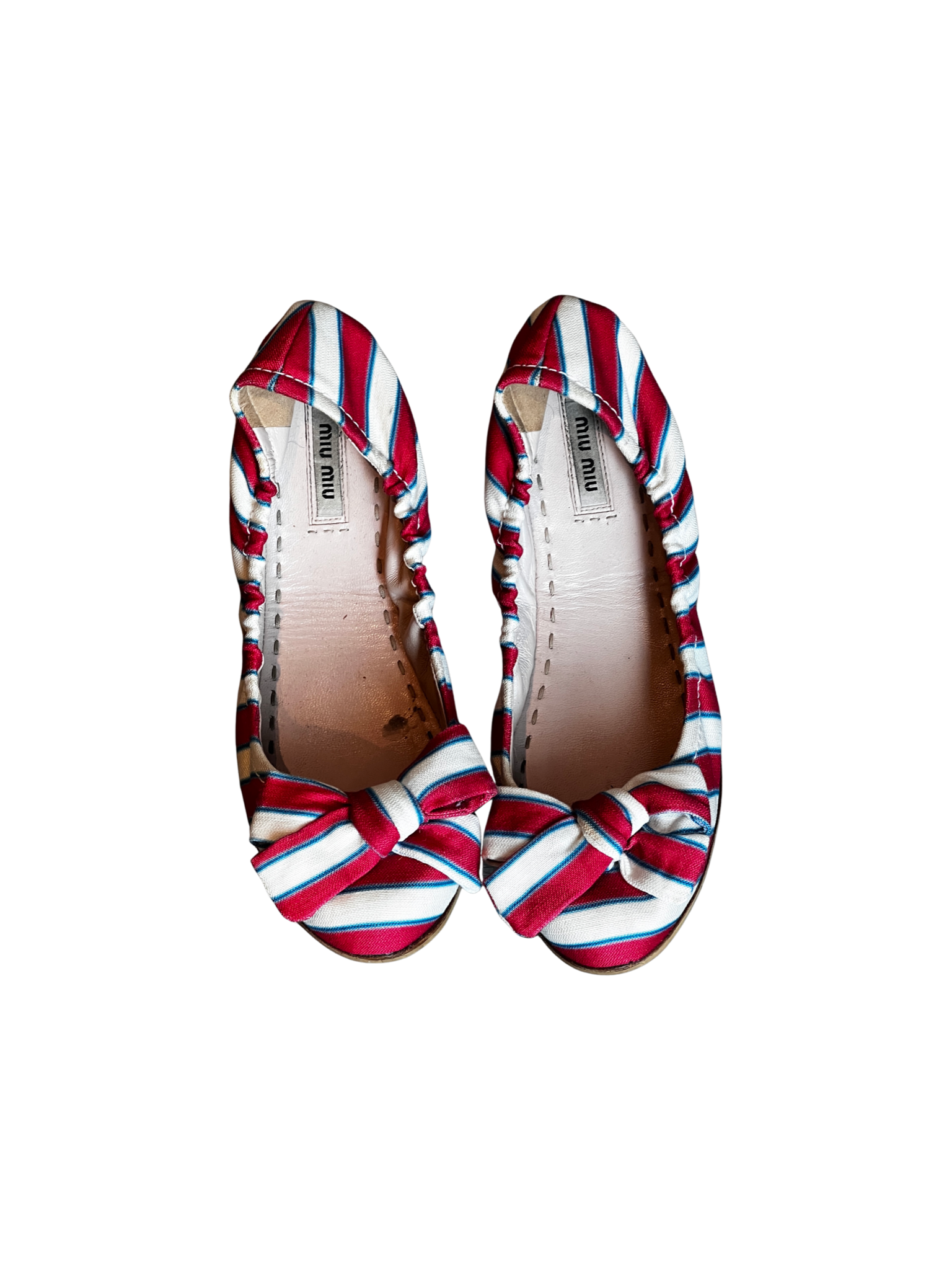 Miu Miu Striped Flats