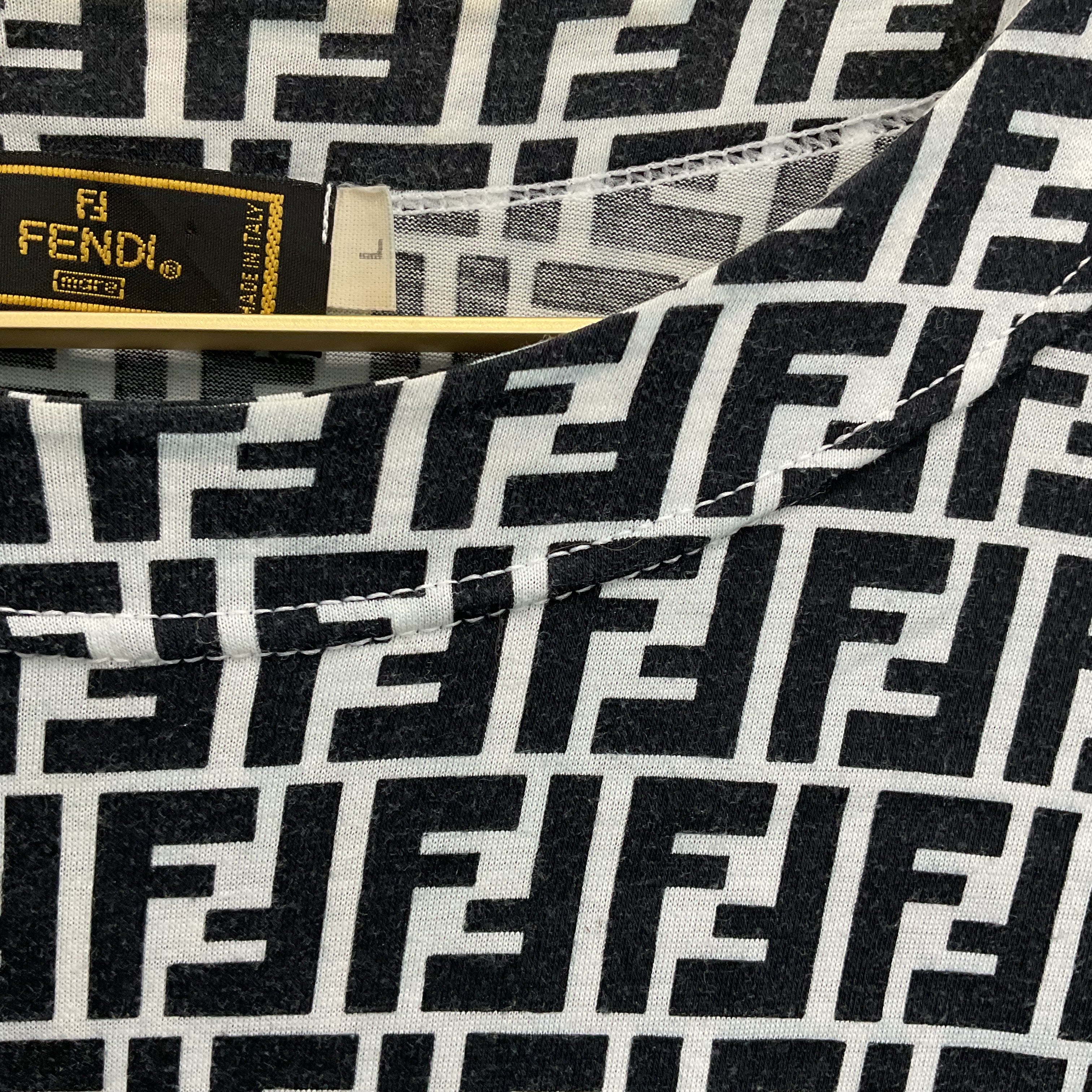 Fendi Black and White Logo Tee