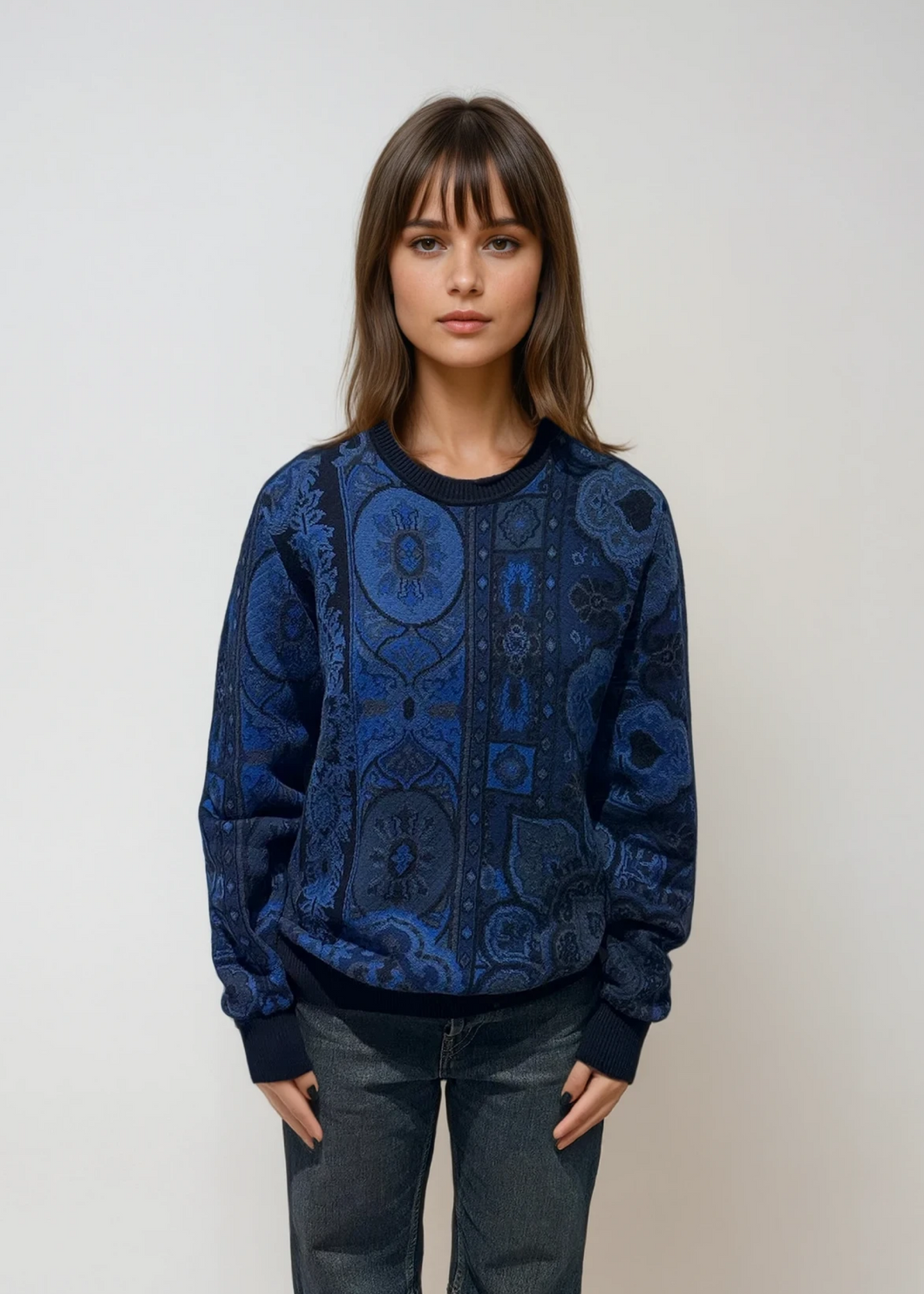 Etro Blue Printed Sweater