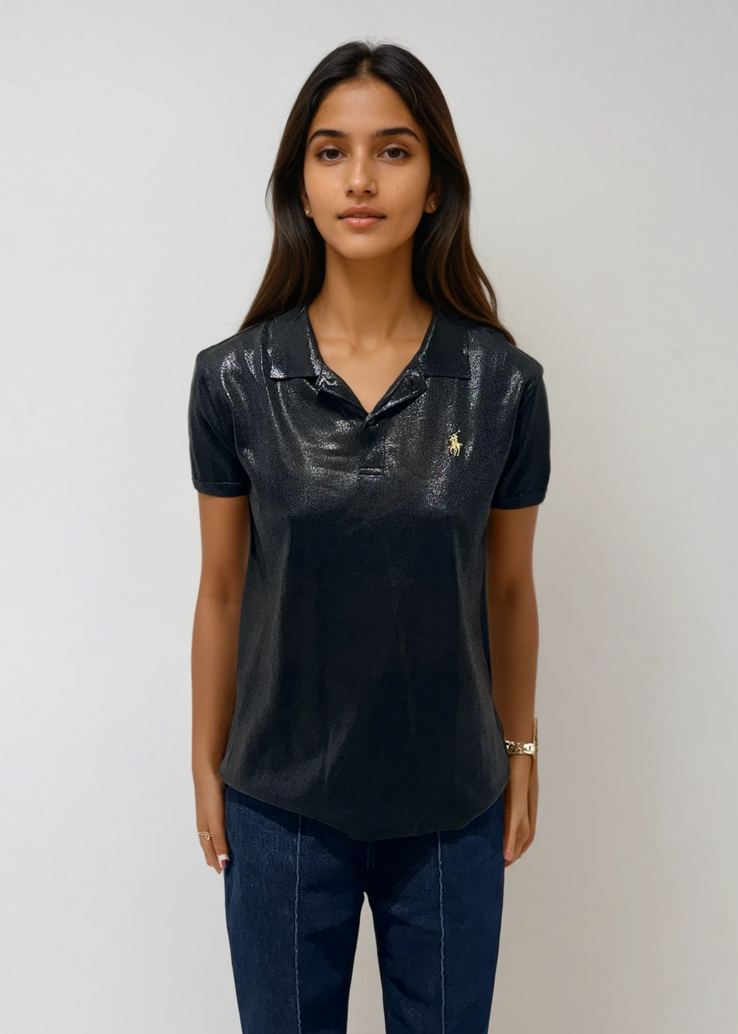 Ralph Lauren Black Metallic Polo