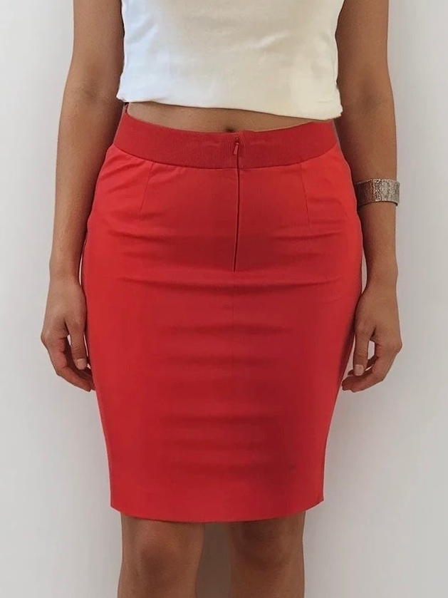 Jil Sander Red Midi Skirt