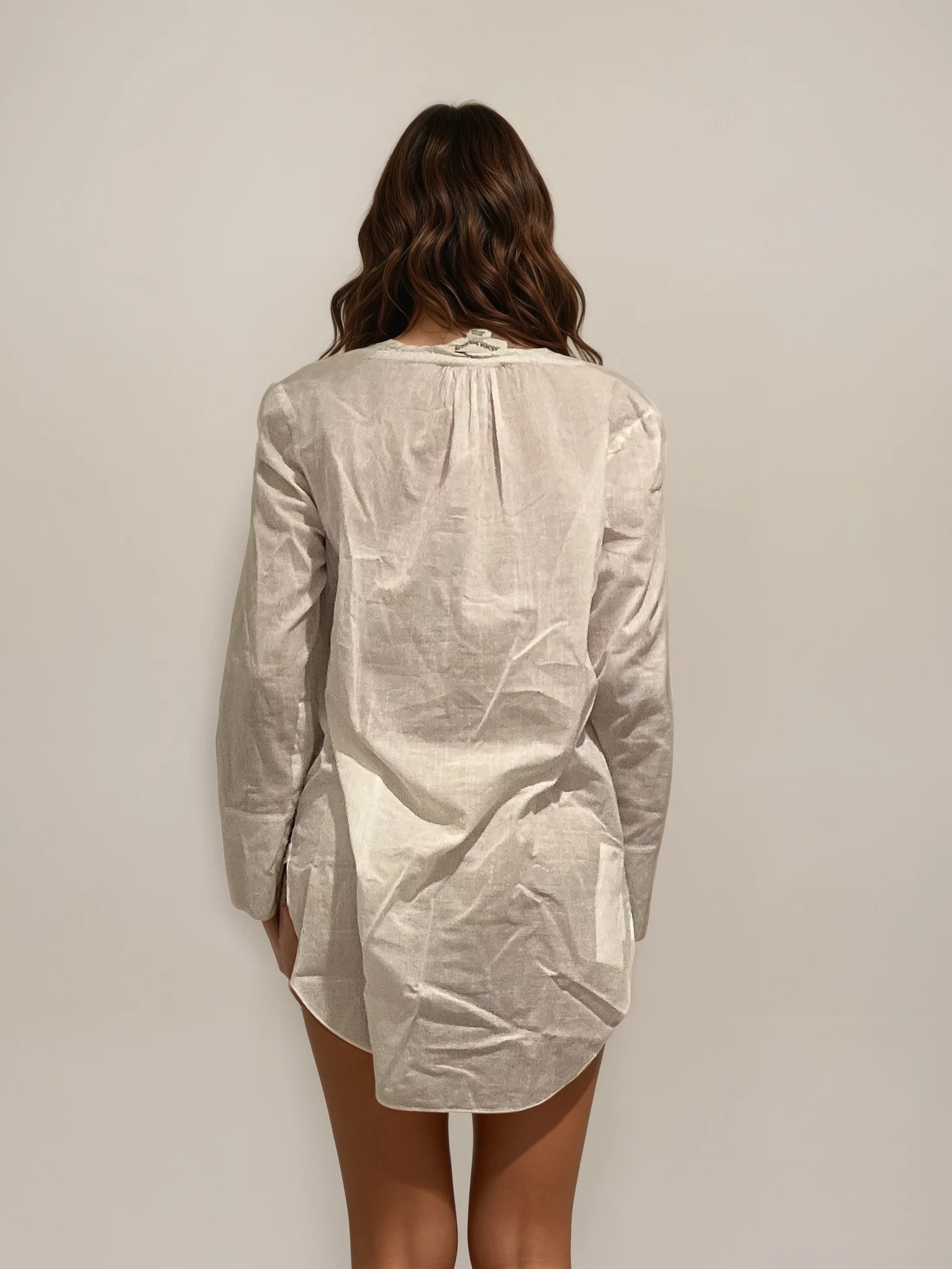 By Malene Birger White Sheer Blouse Dress