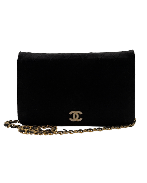 Chanel Black Cotton Flap Bag