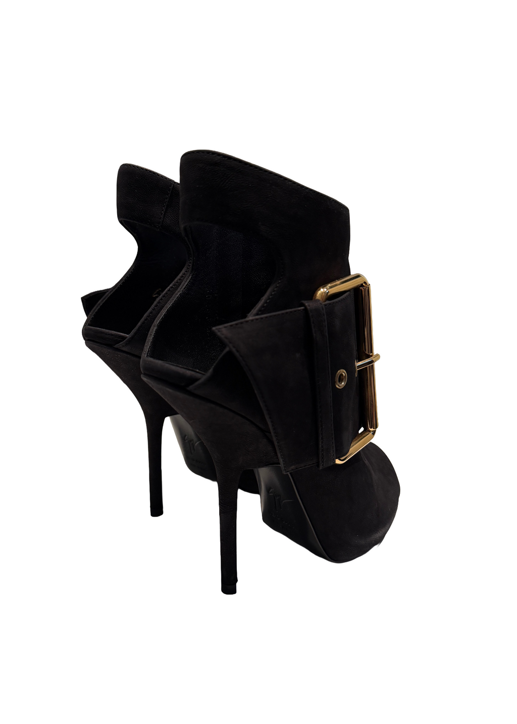 Giuseppe Zanotti Black Suede Buckle Booties