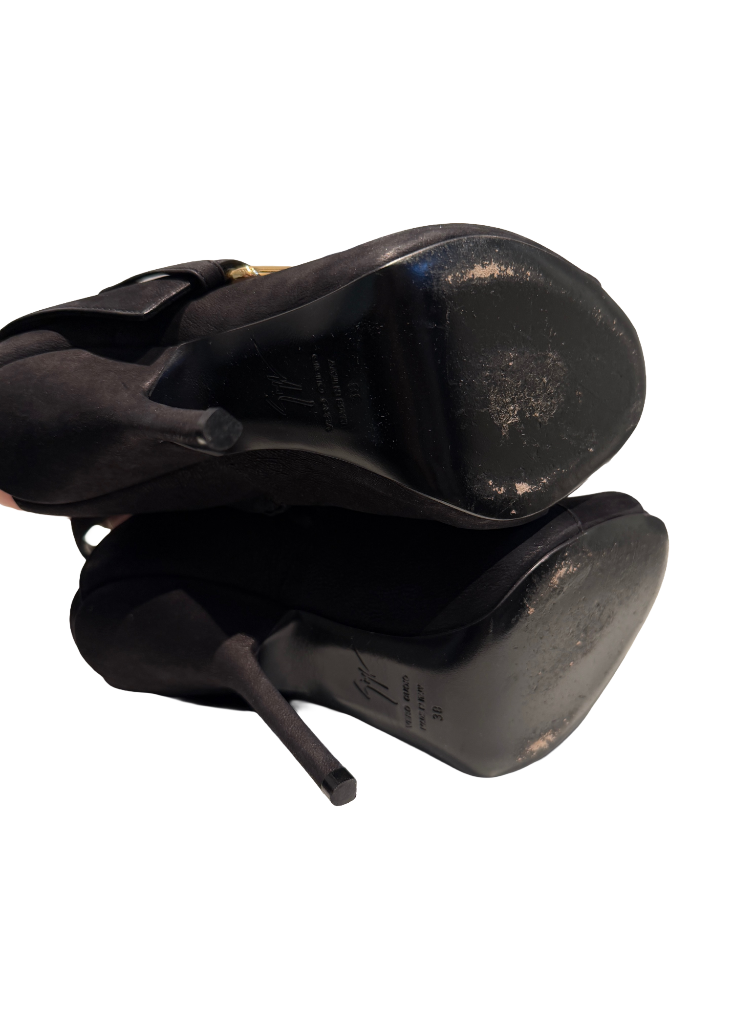 Giuseppe Zanotti Black Suede Buckle Booties