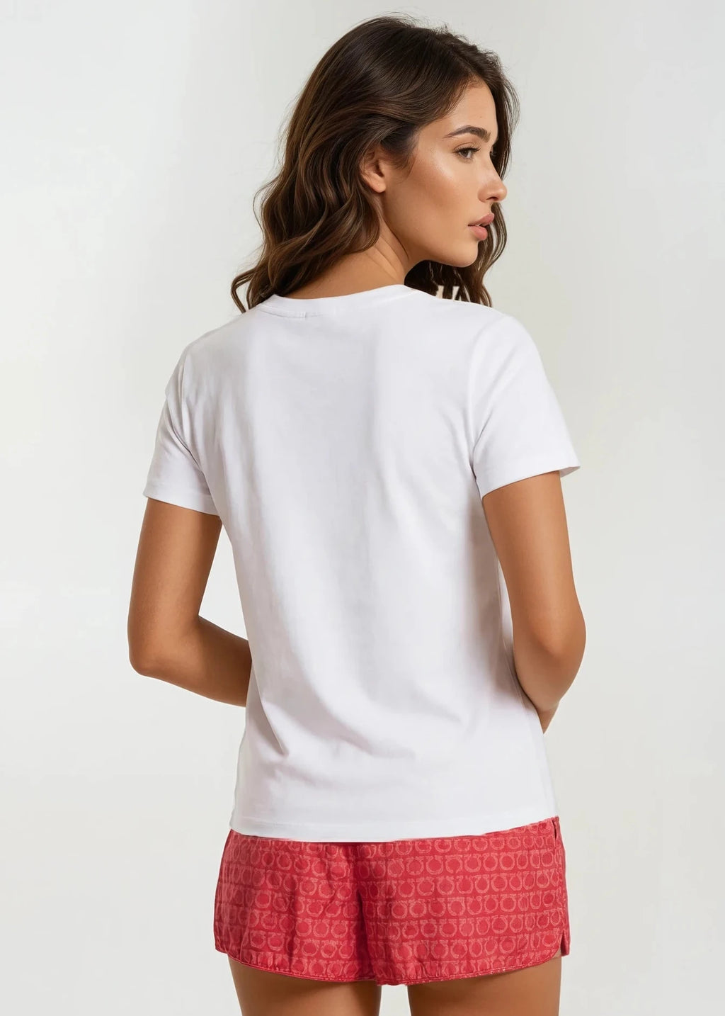 Ferragamo Pink and Red Logo Shorts