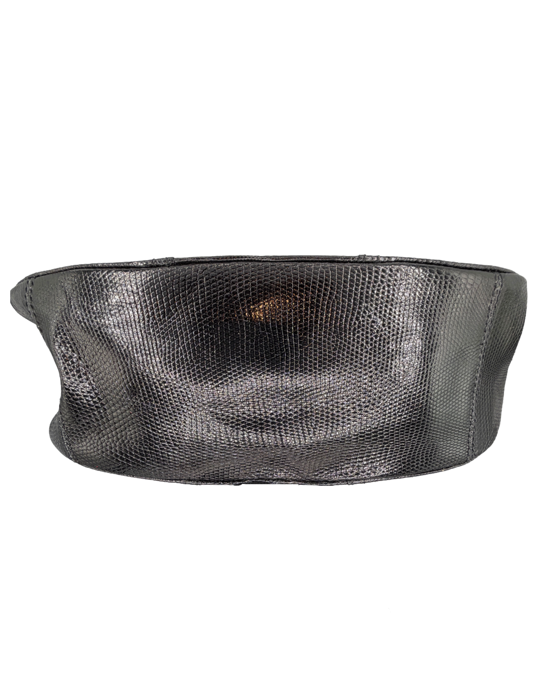 Valentino Black Lizard Embossed Shoulder Bag