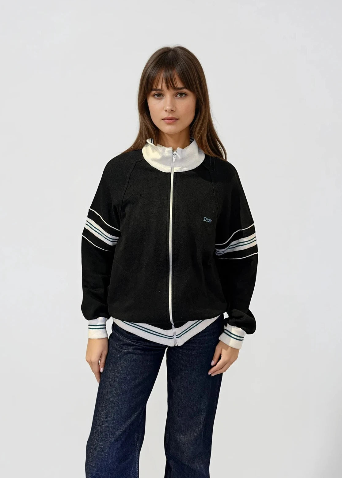 Dior Black Knit Zip Bomber