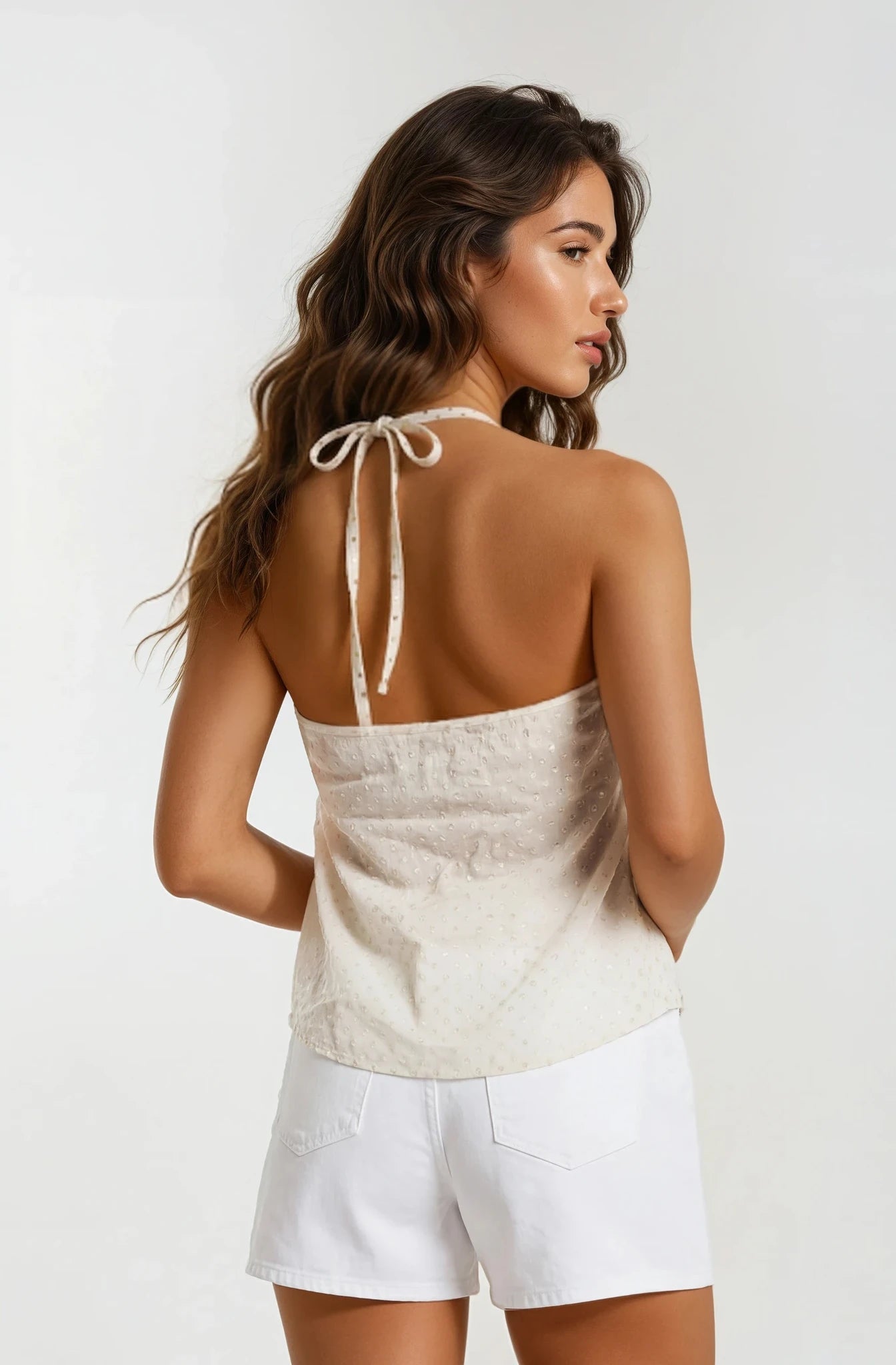 Valentino Cream Ruffle Tank