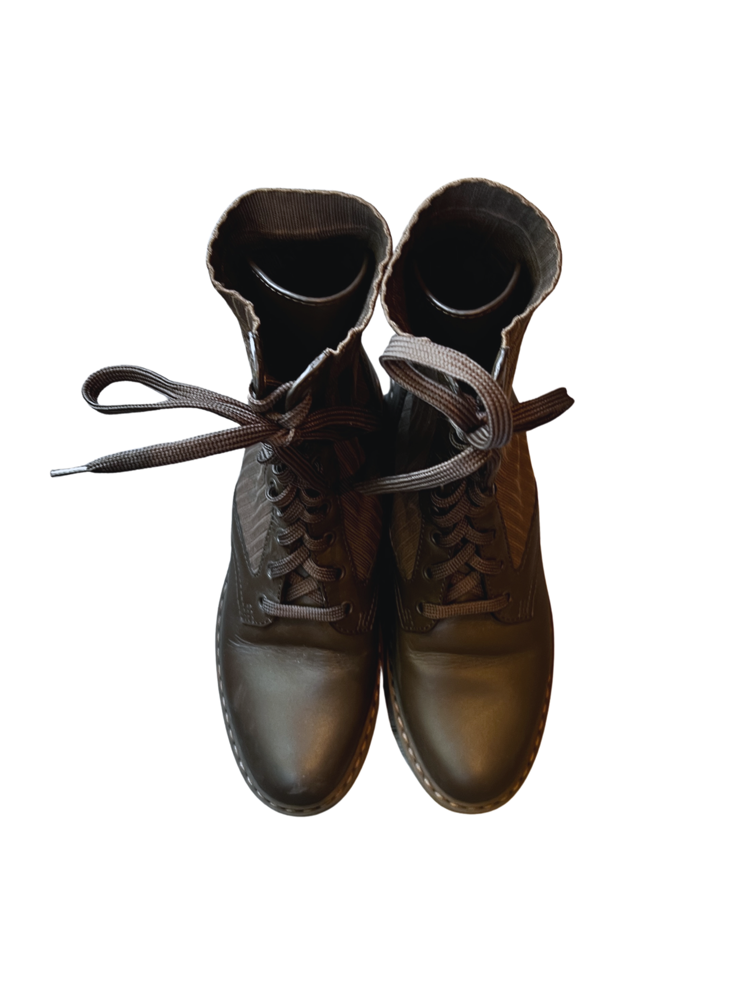 Fendi Ribbed Combat Boots