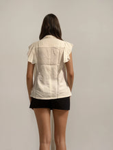 Load image into Gallery viewer, Louis Vuitton White Ruffle Blouse
