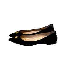 Load image into Gallery viewer, Louboutin Suede Black Flats
