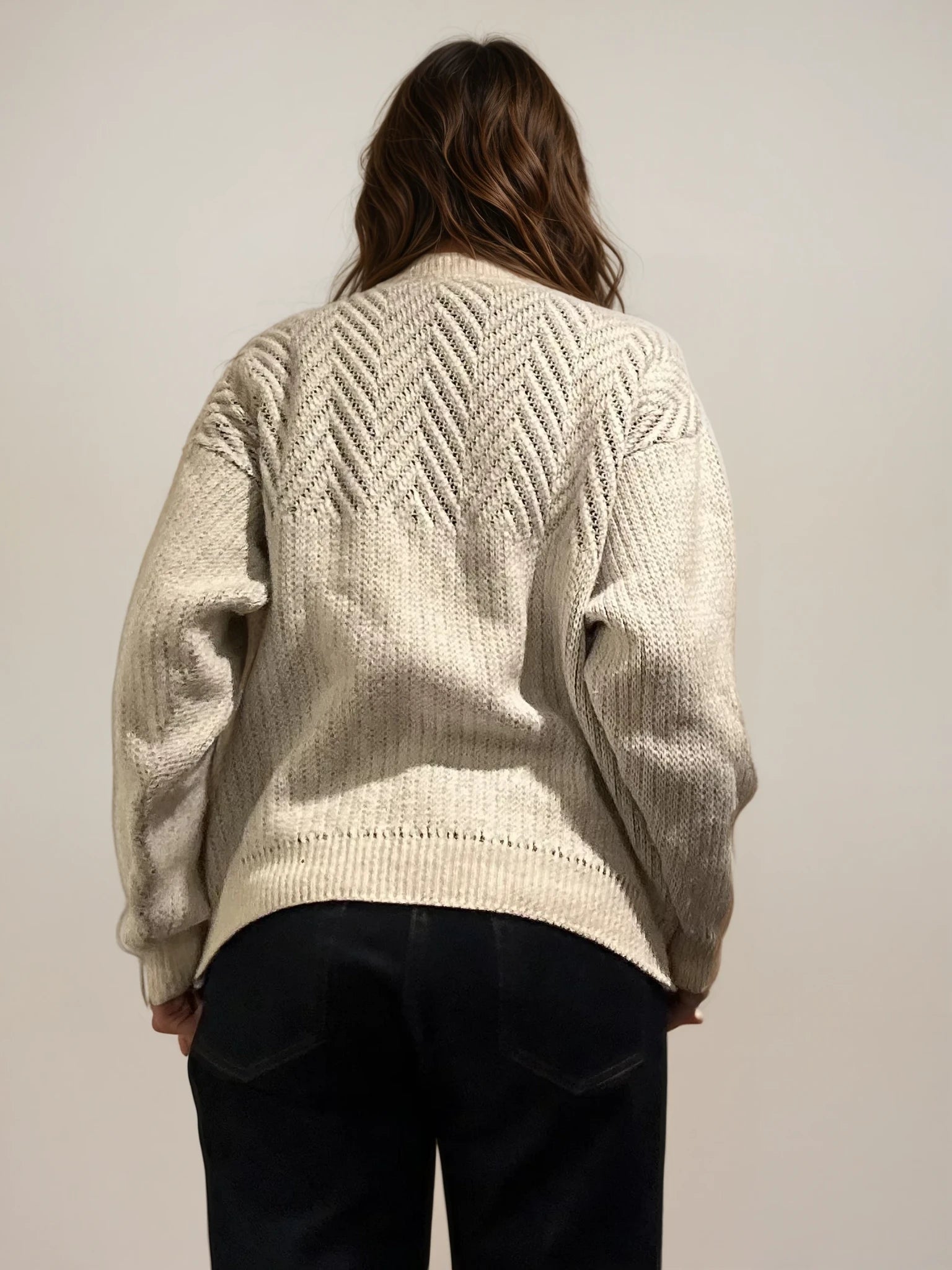 YSL Cream and Grey Mockneck Sweater