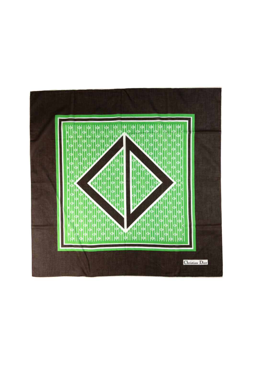 Dior Green and Brown Monogram Scarf