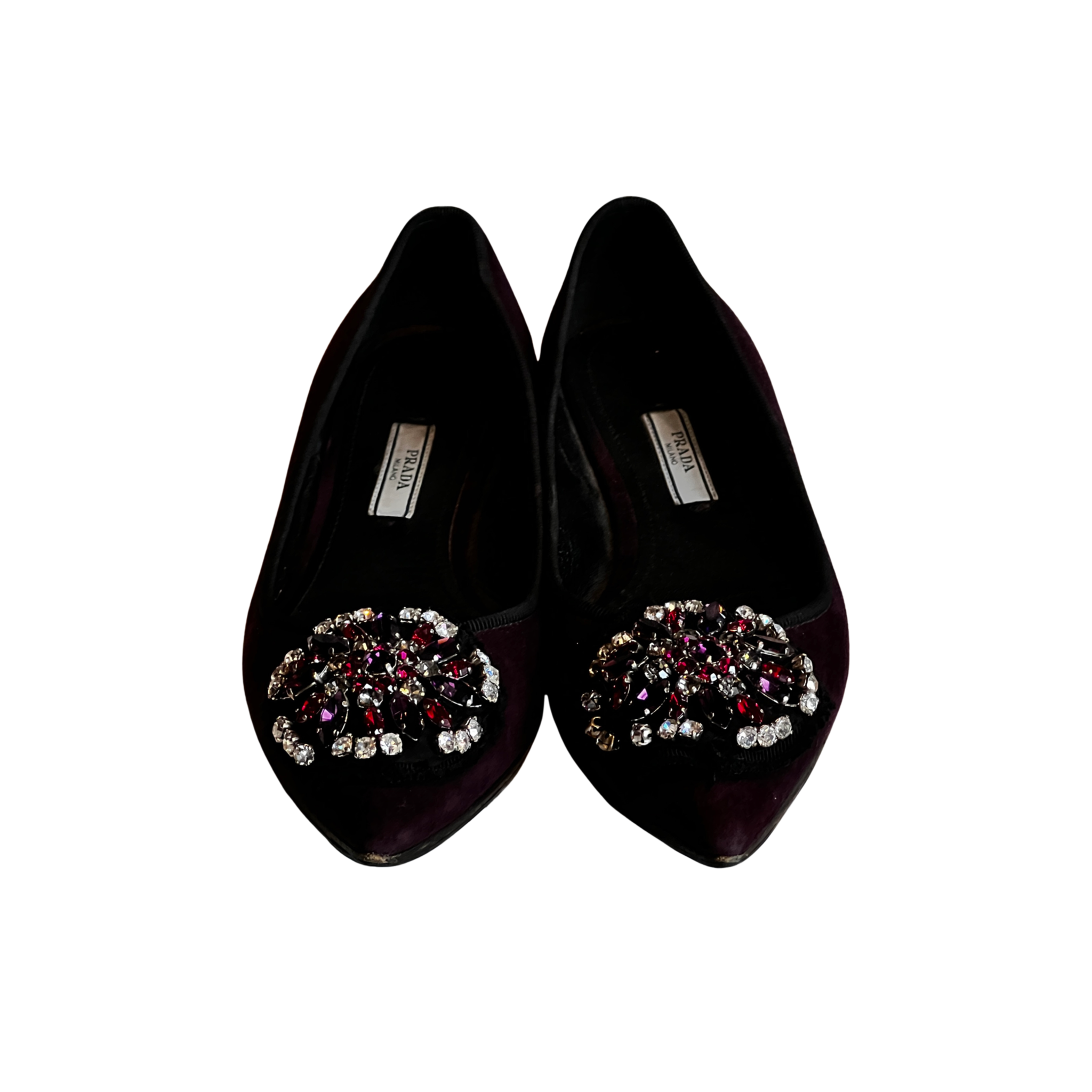 Prada Sequined Purple Flats