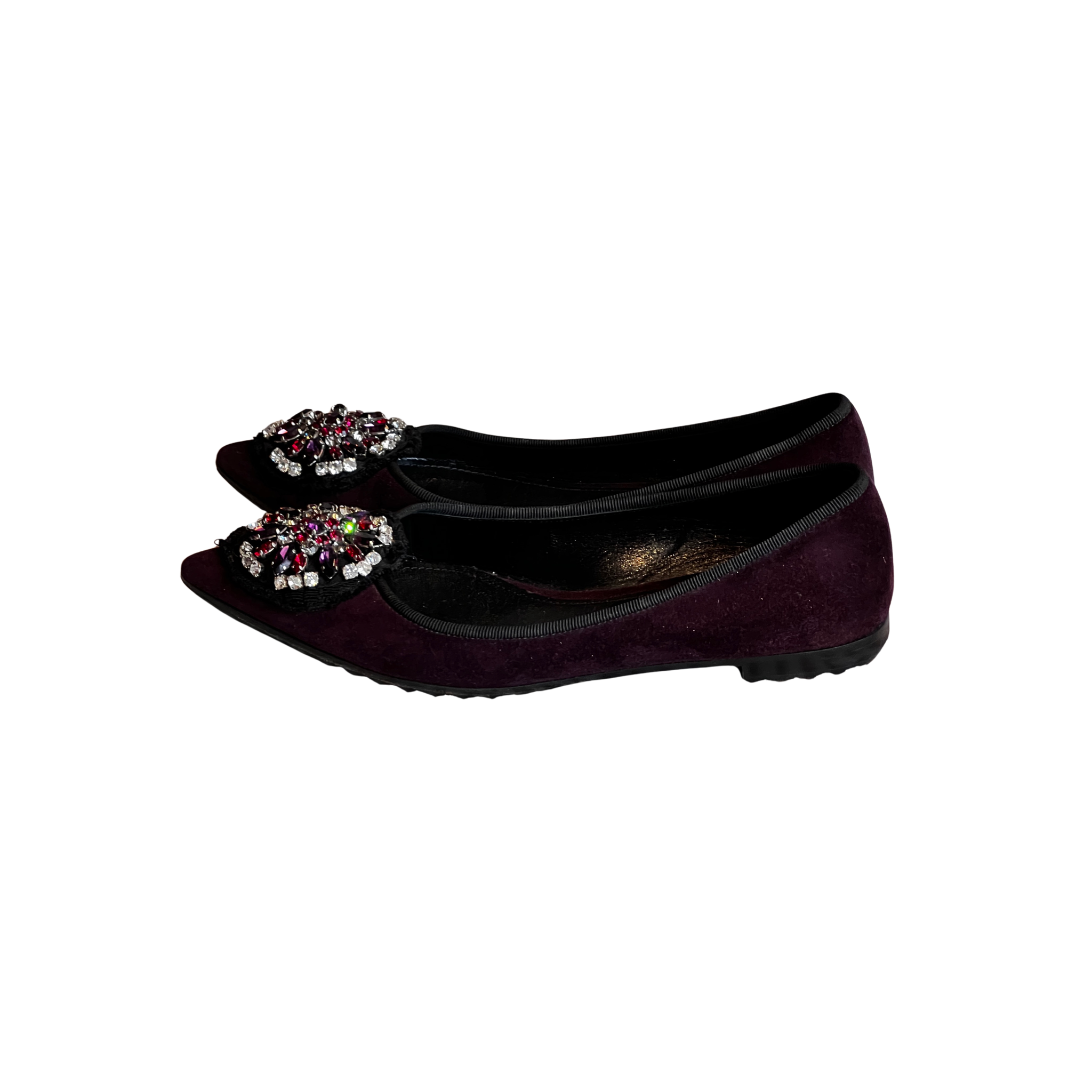 Prada Sequined Purple Flats