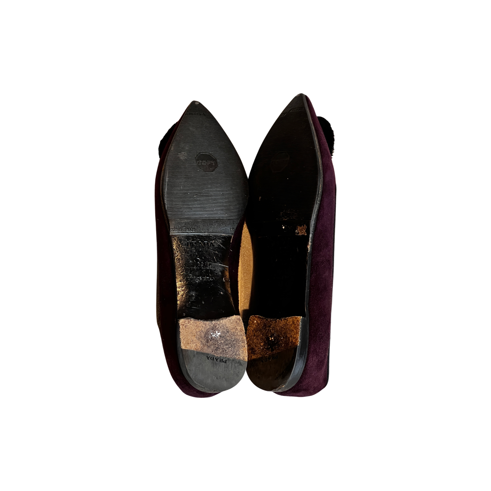 Prada Sequined Purple Flats