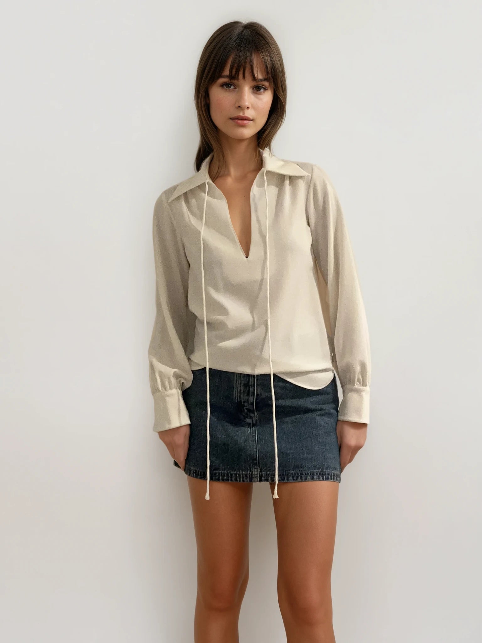 Chloe Cream Collar Blouse